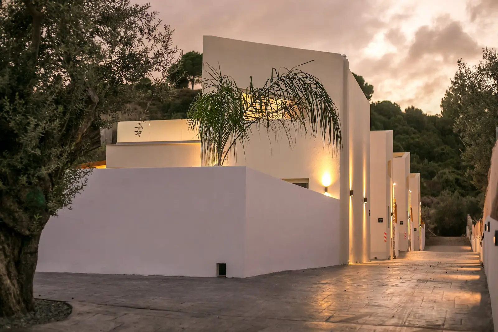 The villas at dusk